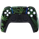 eXtremeRate Green Weeds Touchpad Front Housing Shell Compatible with ps5 Controller BDM-010/020/030/040/050, DIY Replacement Shell Custom Touch Pad Cover Compatible with ps5 Controller - ZPFT1011G3