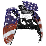 eXtremeRate Impression US Flag Touchpad Front Housing Shell Compatible with ps5 Controller BDM-010/020/030/040/050, DIY Replacement Shell Custom Touch Pad Cover Compatible with ps5 Controller - ZPFT1055G3