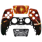 eXtremeRate The Great Flaming Overlord Touchpad Front Housing Shell Compatible with ps5 Controller BDM-010/020/030/040/050, DIY Replacement Shell Custom Touch Pad Cover Compatible with ps5 Controller - ZPFT1063G3