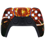 eXtremeRate The Great Flaming Overlord Touchpad Front Housing Shell Compatible with ps5 Controller BDM-010/020/030/040/050, DIY Replacement Shell Custom Touch Pad Cover Compatible with ps5 Controller - ZPFT1063G3