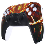 eXtremeRate The Great Flaming Overlord Touchpad Front Housing Shell Compatible with ps5 Controller BDM-010/020/030/040/050, DIY Replacement Shell Custom Touch Pad Cover Compatible with ps5 Controller - ZPFT1063G3