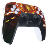 eXtremeRate The Great Flaming Overlord Touchpad Front Housing Shell Compatible with ps5 Controller BDM-010/020/030/040/050, DIY Replacement Shell Custom Touch Pad Cover Compatible with ps5 Controller - ZPFT1063G3