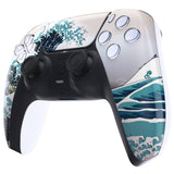 eXtremeRate The Great Wave Pattern Touchpad Front Housing Shell Compatible with ps5 Controller BDM-010/020/030/040/050, DIY Replacement Shell Custom Touch Pad Cover Compatible with ps5 Controller - ZPFT1006G3