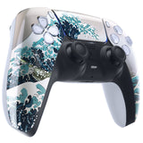 eXtremeRate The Great Wave Pattern Touchpad Front Housing Shell Compatible with ps5 Controller BDM-010/020/030/040/050, DIY Replacement Shell Custom Touch Pad Cover Compatible with ps5 Controller - ZPFT1006G3