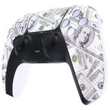 eXtremeRate The $100 Cash Money Pattern Touchpad Front Housing Shell Compatible with ps5 Controller BDM-010/020/030/040/050, DIY Replacement Shell Custom Touch Pad Cover Compatible with ps5 Controller - ZPFS2003G3