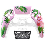 eXtremeRate Tropical Flamingo Touchpad Front Housing Shell Compatible with ps5 Controller BDM-010/020/030/040/050, DIY Replacement Shell Custom Touch Pad Cover Compatible with ps5 Controller - ZPFT1039G3