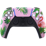 eXtremeRate Tropical Flamingo Touchpad Front Housing Shell Compatible with ps5 Controller BDM-010/020/030/040/050, DIY Replacement Shell Custom Touch Pad Cover Compatible with ps5 Controller - ZPFT1039G3
