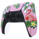 eXtremeRate Tropical Flamingo Touchpad Front Housing Shell Compatible with ps5 Controller BDM-010/020/030/040/050, DIY Replacement Shell Custom Touch Pad Cover Compatible with ps5 Controller - ZPFT1039G3