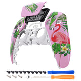 eXtremeRate Tropical Flamingo Touchpad Front Housing Shell Compatible with ps5 Controller BDM-010/020/030/040/050, DIY Replacement Shell Custom Touch Pad Cover Compatible with ps5 Controller - ZPFT1039G3