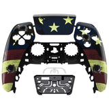 eXtremeRate  US Flag The Stars & Stripes Touchpad Front Housing Shell Compatible with ps5 Controller BDM-010/020/030/040/050, DIY Replacement Shell Custom Touch Pad Cover Compatible with ps5 Controller - ZPFT1014G3