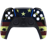 eXtremeRate  US Flag The Stars & Stripes Touchpad Front Housing Shell Compatible with ps5 Controller BDM-010/020/030/040/050, DIY Replacement Shell Custom Touch Pad Cover Compatible with ps5 Controller - ZPFT1014G3