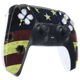 eXtremeRate  US Flag The Stars & Stripes Touchpad Front Housing Shell Compatible with ps5 Controller BDM-010/020/030/040/050, DIY Replacement Shell Custom Touch Pad Cover Compatible with ps5 Controller - ZPFT1014G3