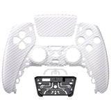 eXtremeRate White Silver Carbon Fiber Touchpad Front Housing Shell Compatible with ps5 Controller BDM-010/020/030/040/050, DIY Replacement Shell Custom Touch Pad Cover Compatible with ps5 Controller - ZPFS2010G3