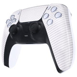 eXtremeRate White Silver Carbon Fiber Touchpad Front Housing Shell Compatible with ps5 Controller BDM-010/020/030/040/050, DIY Replacement Shell Custom Touch Pad Cover Compatible with ps5 Controller - ZPFS2010G3