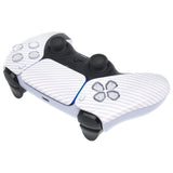 eXtremeRate White Silver Carbon Fiber Touchpad Front Housing Shell Compatible with ps5 Controller BDM-010/020/030/040/050, DIY Replacement Shell Custom Touch Pad Cover Compatible with ps5 Controller - ZPFS2010G3