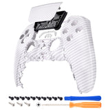 eXtremeRate White Silver Carbon Fiber Touchpad Front Housing Shell Compatible with ps5 Controller BDM-010/020/030/040/050, DIY Replacement Shell Custom Touch Pad Cover Compatible with ps5 Controller - ZPFS2010G3