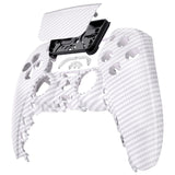 eXtremeRate White Silver Carbon Fiber Touchpad Front Housing Shell Compatible with ps5 Controller BDM-010/020/030/040/050, DIY Replacement Shell Custom Touch Pad Cover Compatible with ps5 Controller - ZPFS2010G3