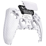 eXtremeRate White Silver Carbon Fiber Touchpad Front Housing Shell Compatible with ps5 Controller BDM-010/020/030/040/050, DIY Replacement Shell Custom Touch Pad Cover Compatible with ps5 Controller - ZPFS2010G3