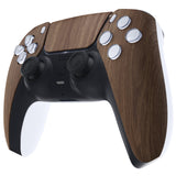 eXtremeRate Wood Grain Touchpad Front Housing Shell Compatible with ps5 Controller BDM-010/020/030/040/050, DIY Replacement Shell Custom Touch Pad Cover Compatible with ps5 Controller - ZPFS2001G3