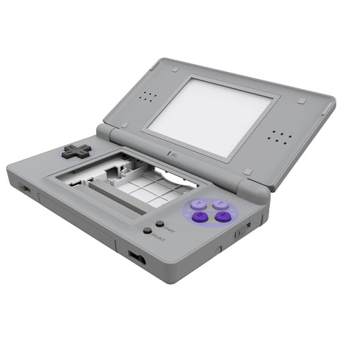 eXtremeRate Classic SNES Style Replacement Full Housing Shell for Nintendo DS Lite, Custom Handheld Console Case Cover with Buttons, Screen Lens for Nintendo DS Lite NDSL - Console NOT Included - DSLY005