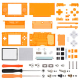 eXtremeRate Clear Orange Replacement Full Housing Shell for Nintendo DS Lite, Custom Handheld Console Case Cover with Buttons, Screen Lens for Nintendo DS Lite NDSL - Console NOT Included - DSLM5011
