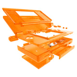 eXtremeRate Clear Orange Replacement Full Housing Shell for Nintendo DS Lite, Custom Handheld Console Case Cover with Buttons, Screen Lens for Nintendo DS Lite NDSL - Console NOT Included - DSLM5011