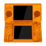 eXtremeRate Clear Orange Replacement Full Housing Shell for Nintendo DS Lite, Custom Handheld Console Case Cover with Buttons, Screen Lens for Nintendo DS Lite NDSL - Console NOT Included - DSLM5011