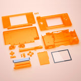 eXtremeRate Clear Orange Replacement Full Housing Shell for Nintendo DS Lite, Custom Handheld Console Case Cover with Buttons, Screen Lens for Nintendo DS Lite NDSL - Console NOT Included - DSLM5011