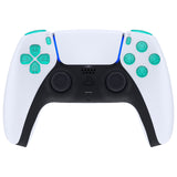 eXtremeRate Replacement D-pad R1 L1 R2 L2 Triggers Share Options Face Buttons, Emerald Green Full Set Buttons Compatible with ps5 Controller BDM-010 & BDM-020 - JPF3026G2