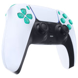 eXtremeRate Replacement D-pad R1 L1 R2 L2 Triggers Share Options Face Buttons, Emerald Green Full Set Buttons Compatible with ps5 Controller BDM-010 & BDM-020 - JPF3026G2
