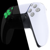 eXtremeRate Replacement D-pad R1 L1 R2 L2 Triggers Share Options Face Buttons, Glow in Dark - Green Full Set Buttons Compatible with ps5 Controller BDM-030/040/050 - Controller NOT Included - JPF3024G3