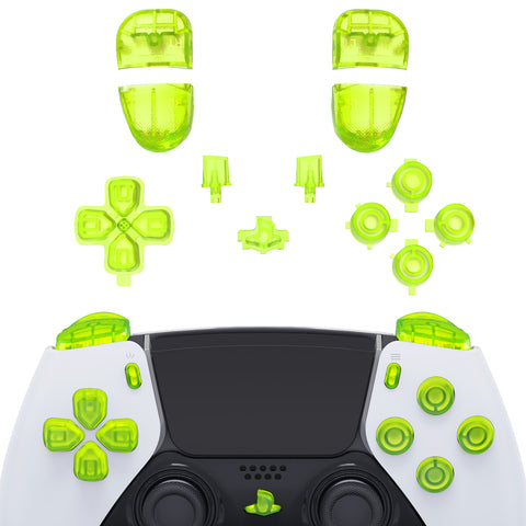 eXtremeRate Replacement D-pad R1 L1 R2 L2 Triggers Share Options Home Face Buttons Compatible with ps5 Edge Controller, Clear Lime Green Full Set Buttons Compatible with ps5 Edge Controller - JXTEGM008
