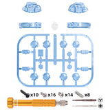 eXtremeRate Replacement ABXY Direction Keys SR SL L R ZR ZL Trigger Buttons, Full Set Buttons for NS Switch JoyCon & OLED JoyCon - Crystal Clear Light Blue - AJ240
