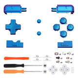 eXtremeRate Chameleon Purple Blue Replacement Full Set Buttons for Nintendo DS Lite Handheld Console, Custom D-pad A B X Y Start Select R L Power Volume Keys for Nintendo DS Lite NDSL - Console NOT Included - DSLJ1001