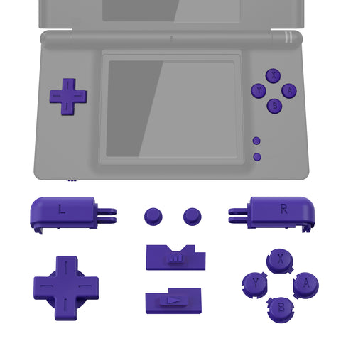 eXtremeRate Purple Replacement Full Set Buttons for Nintendo DS Lite Handheld Console, Custom D-pad A B X Y Start Select R L Power Volume Keys for Nintendo DS Lite NDSL - Console NOT Included - DSLJ1005