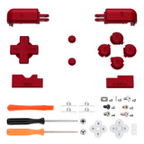 eXtremeRate Scarlet Red Replacement Full Set Buttons for Nintendo DS Lite Handheld Console, Custom D-pad A B X Y Start Select R L Power Volume Keys for Nintendo DS Lite NDSL - Console NOT Included - DSLJ1004