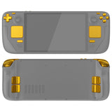 eXtremeRate Replacement Full Set Buttons for Steam Deck OLED Handheld Console - Chrome Gold - Green - JQCSLD001