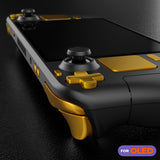 eXtremeRate Replacement Full Set Buttons for Steam Deck OLED Handheld Console - Chrome Gold - Green - JQCSLD001