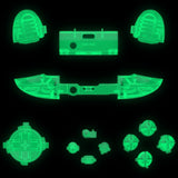 eXtremeRate Glow in Dark - Green Replacement Buttons for Xbox Series S & Xbox Series X Controller, LB RB LT RT Bumpers Triggers D-pad ABXY Start Back Sync Share Keys for Xbox Series X/S Controller  - JX3314