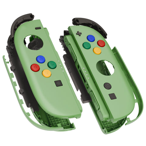 eXtremeRate DIY Replacement Full Set Shell Case with Buttons for Joycon 2 of Nintendo Switch 2 - Deluxe Version - Matcha Green - AWHNTM010