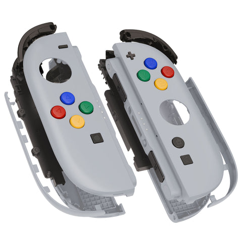 eXtremeRate DIY Replacement Full Set Shell Case with Buttons for Joycon 2 of Nintendo Switch 2 - Deluxe Version - New Hope Gray - AWHNTM011
