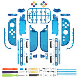 eXtremeRate DIY Replacement Full Set Shell Case with Buttons for Joycon 2 of Nintendo Switch 2 - Deluxe Version - Clear Blue - AWHNTM005