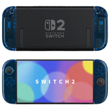 eXtremeRate DIY Replacement Full Set Shell Case with Buttons for Joycon 2 of Nintendo Switch 2 - Deluxe Version - Clear Blue - AWHNTM005