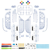 eXtremeRate DIY Replacement Full Set Shell Case with Buttons for Joycon 2 of Nintendo Switch 2 - Deluxe Version - Clear Glacier Blue - AWHNTM003