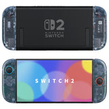 eXtremeRate DIY Replacement Full Set Shell Case with Buttons for Joycon 2 of Nintendo Switch 2 - Deluxe Version - Clear Glacier Blue - AWHNTM003