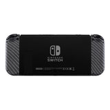eXtremeRate Soft Touch Grip Black Silver Carbon Fiber Handheld Controller Housing With Full Set Buttons DIY Replacement Shell Case for NS Switch JoyCon & OLED JoyCon - Console Shell NOT Included - CS202