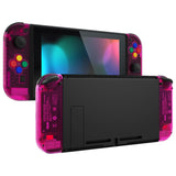 eXtremeRate Clear Candy Pink Joycon Handheld Controller Housing with Full Set Buttons, DIY Replacement Shell Case for NS Switch JoyCon & OLED JoyCon - Joycon and Console NOT Included - CM516