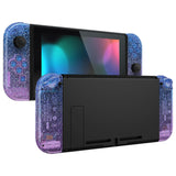 eXtremeRate Glitter Gradient Translucent Bluebell Joycon Handheld Controller Housing with Full Set Buttons, DIY Replacement Shell Case for NS Switch JoyCon & OLED JoyCon - Console Shell NOT Included - CP341
