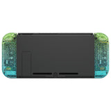 eXtremeRate Glitter Gradient Translucent Green Blue Joycon Handheld Controller Housing with Full Set Buttons, DIY Replacement Shell Case for NS Switch JoyCon & OLED JoyCon - Console Shell NOT Included - CP342
