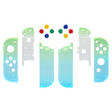 eXtremeRate Gradient Translucent Green Blue Joycon Handheld Controller Housing with Full Set Buttons, DIY Replacement Shell Case for NS Switch JoyCon & OLED JoyCon - Console Shell NOT Included - CP338